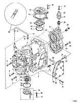 Блок цилиндров 2-х тактного ПЛМ MERCURY 30 M Серийный номер от 0N055505 и выше